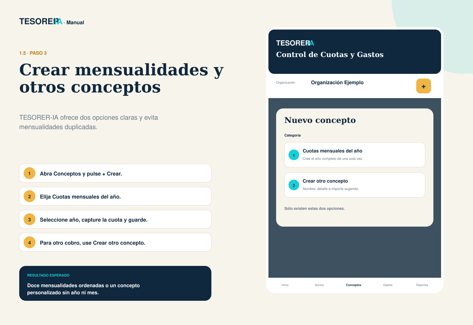 Guía visual para crear las mensualidades del año y otros conceptos de cobro